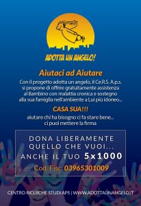 volantino 5x1000 adotta un angelo aiutaci ad aiutare campagna raccolta 5x1000